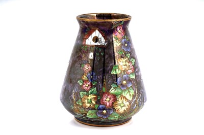 Lot 341 - A Maling purple lustre vase