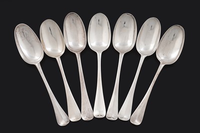 Lot 479 - Seven antique silver tablespoons