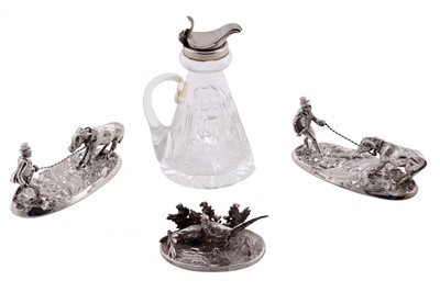 Lot 389 - A silver mounted cut glass whisky tot; and other items