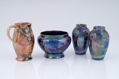Lot 353 - A pair of Maling lustre vases; and other items