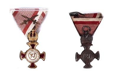 Lot 603 - Two Austrian Cross of Merit medals