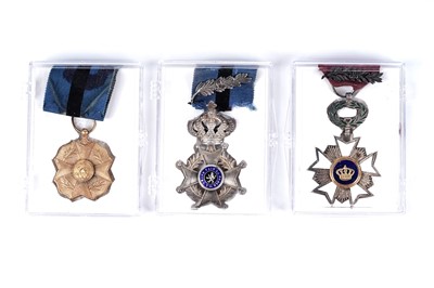 Lot 602 - Three Belgian medals