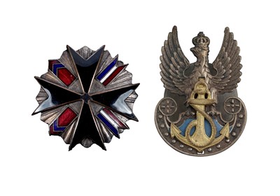 Lot 322 - A Polish 12th Podolski Lancers Regiment badge; and a Polish Naval Eagle badge