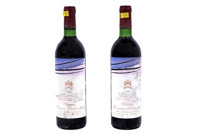 Lot 1019 - Two bottles of Chateau Mouton Rothschild 1980 Pauillac