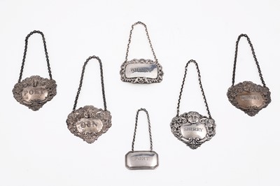 Lot 80 - Six decanter labels