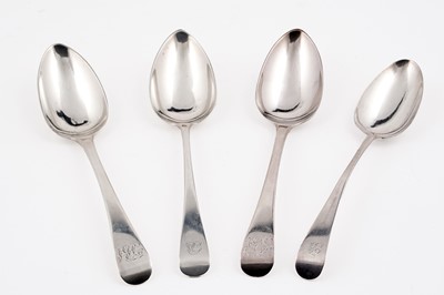 Lot 99 - Four Georgian silver tablespoons