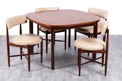 Lot 113 - G Plan: a teak extending dining table; and a set of four ‘Fresco’ dining chairs