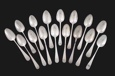 Lot 483 - Sixteen assorted antique silver tablespoons