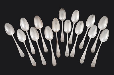 Lot 487 - Fifteen silver tablespoons