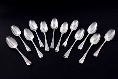Lot 503 - Twelve assorted George II/III silver tablespoons