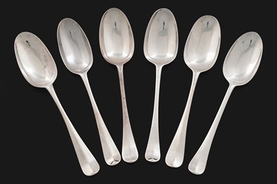 Lot 504 - Six silver tablespoons