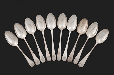Lot 510 - Ten various antique silver tablespoons