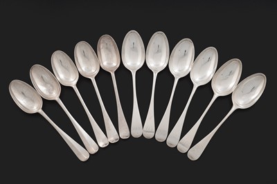 Lot 515 - A set of six George III Scottish silver tablespoons; five others