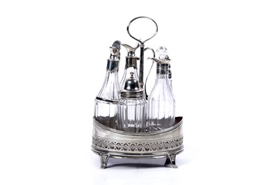 Lot 148 - A George III silver cruet frame