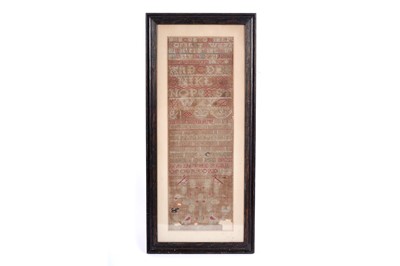 Lot 666 - An 18th Century band sampler | 'Jane Smart is my name and with my needle I work the same'