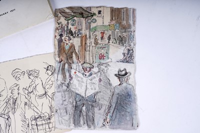 Lot 84 - Charlie Rogers | Eight sketchbook pages and a catalogue | mixed media