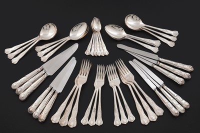 Lot 212 - An Elizabeth II silver part canteen of Kings pattern flatware and cutlery