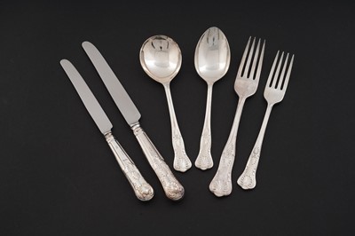 Lot 212 - An Elizabeth II silver part canteen of Kings pattern flatware and cutlery