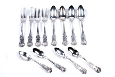 Lot 296 - Continental King's pattern silver flatware