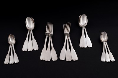 Lot 50 - A late 19th/early 20th Century Austro Hungarian silver part flatware
