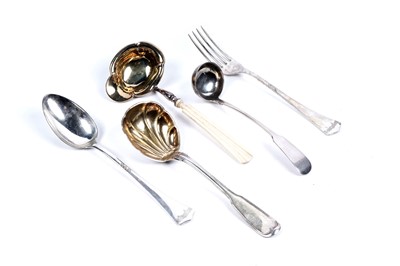 Lot 301 - Continental and Scottish silver serving spoons