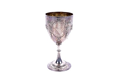 Lot 309 - A Victorian silver goblet with military inscription | dated 1869