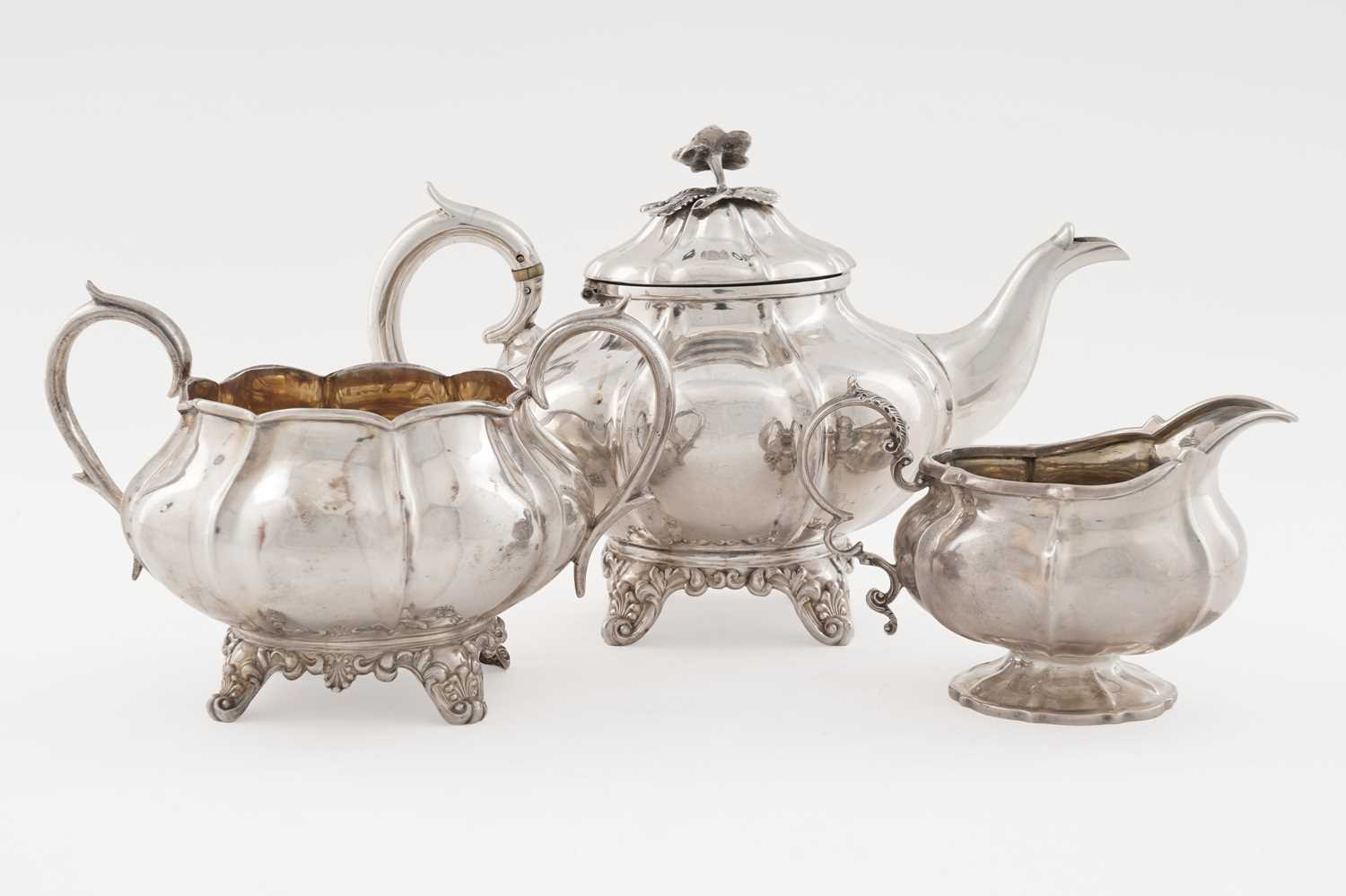 Lot 89 - A Victorian silver teapot; and other tea ware