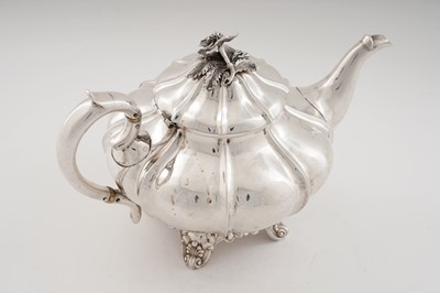 Lot 89 - A Victorian silver teapot; and other tea ware