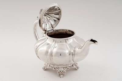 Lot 89 - A Victorian silver teapot; and other tea ware