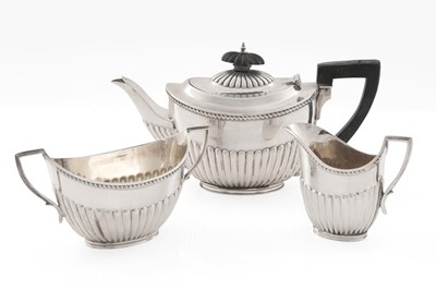 Lot 109 - A late Victorian silver three-piece bachelor’s tea set