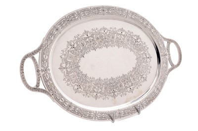 Lot 123 - A Victorian small silver tea tray