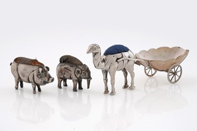 Lot 318 - An Edwardian silver novelty pin cushion; and two others