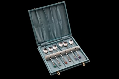 Lot 236 - An Elizabeth II cased set of six Scottish silver coffee spoons