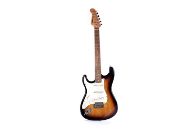 Lot 114 - A Westfield left handed Strat style guitar