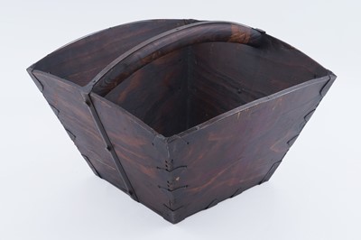 Lot 238 - A wooden Chinese rice basket or trug
