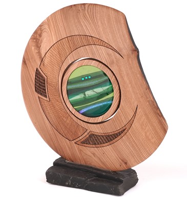 Lot 93 - Scott Irvine glass and sycamore sculpture