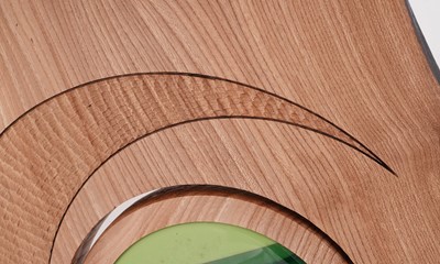 Lot 93 - Scott Irvine glass and sycamore sculpture