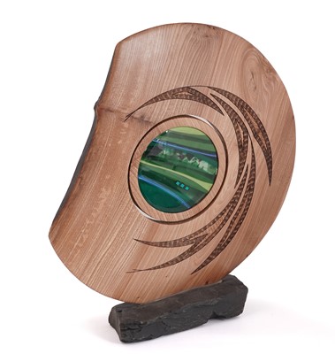 Lot 93 - Scott Irvine glass and sycamore sculpture