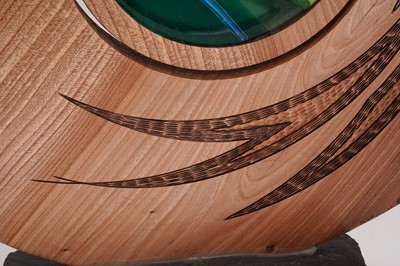 Lot 93 - Scott Irvine glass and sycamore sculpture