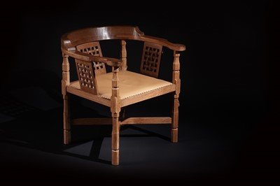 Lot 594 - Robert ‘Mouseman’ Thompson: an adzed oak monk's chair