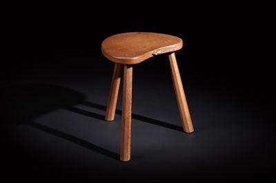Lot 595 - Robert ‘Mouseman’ Thompson: an adzed oak three-legged stool