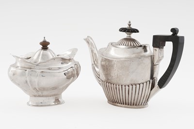 Lot 93 - An Edwardian silver tea caddy; and a late Victorian silver teapot
