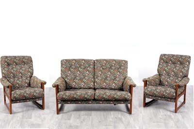 Lot 95 - Cintique: a teak framed three-piece suite