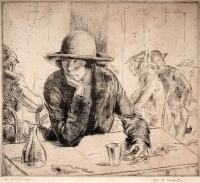 Lot 208 - James Ardern Grant - Woman in a café | etching