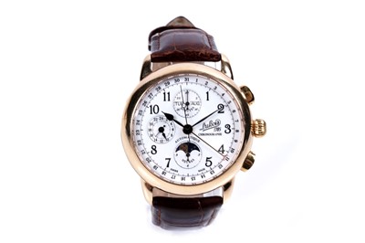 Lot 792 - Philippe du Bois & Fils 18ct yellow gold cased automatic chronograph calendar wristwatch