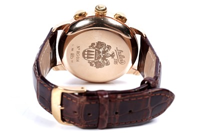 Lot 792 - Philippe du Bois & Fils 18ct yellow gold cased automatic chronograph calendar wristwatch