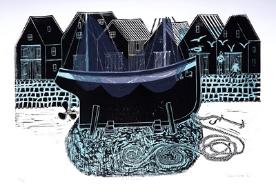 Lot 216 - Robert Tavener - Sussex Foreshore | linocut
