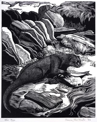 Lot 215 - Francis John Winter - Otter | wood engraving