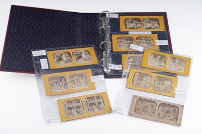 Lot 642 - A collection of nine 19th Century hold to light tissue ‘Diablerie’ stereo cards