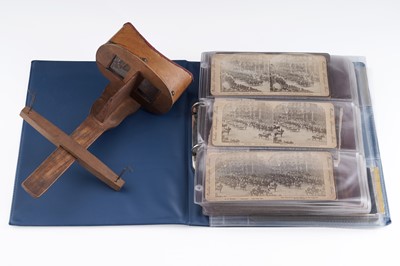 Lot 643 - A large collection of Stereo cards; and a stereoviewer